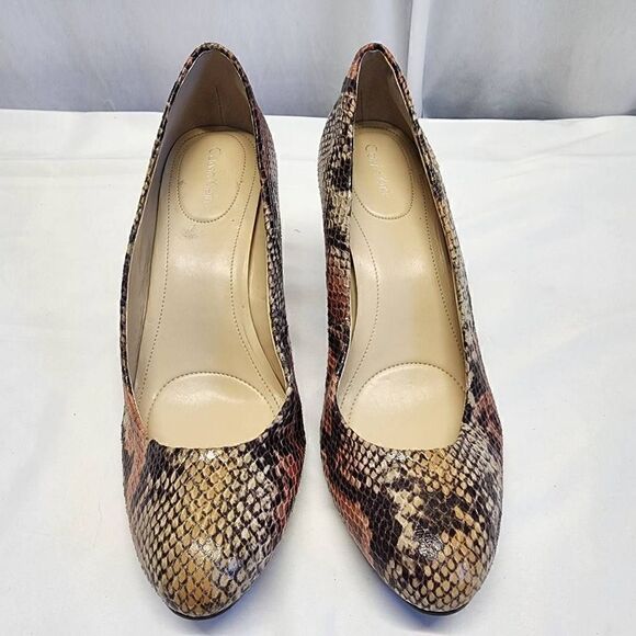 Calvin Klein Renni Snake Skin Python Heels Size 10 - Picture 3 of 16